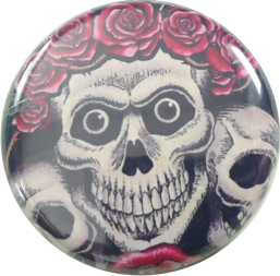 Skulls with roses Badge
